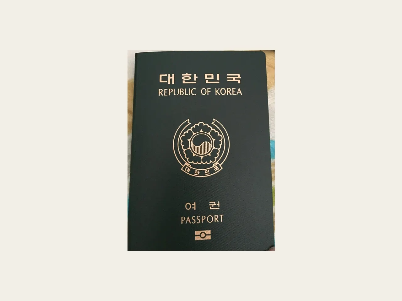 대한민국 여권 표지 실물 사진